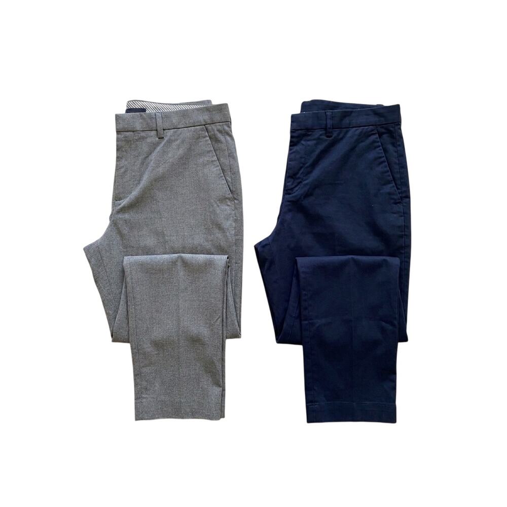 Express Mens Slim Fit Dress Pants Office Casual Bundle 31x30 Gray / Navy Classic
